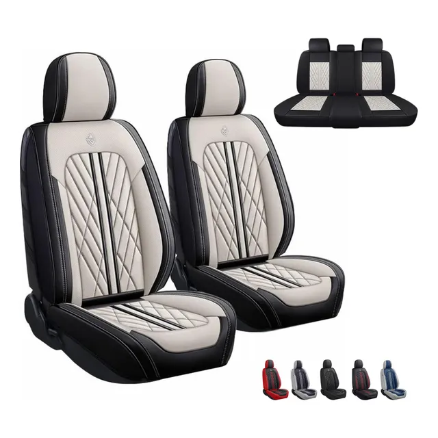 Set 5 Fundas Cubreasientos Universal De Cuero Nappa Calidad