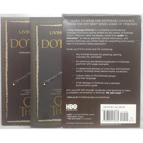 Livro Box Living Language Dothraki - Aprenda A Língua De Game Of Thrones - David J. Peterson