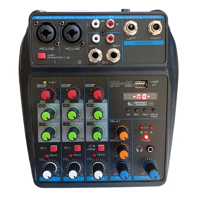 Consola Mixer Bluetooth Interface De 4 Canales