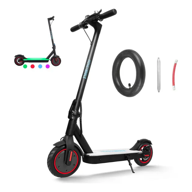 Honey Whale S2-V2 Color Negro Scooter Eléctrico Plegable 500w Velocidad Máxima De 30km/h Con Luz Led En 4 Colores Honeywhale Patin electrico