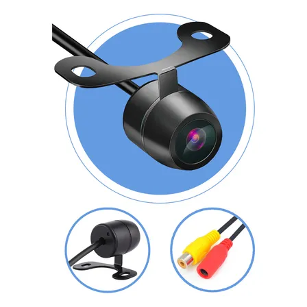 Câmera De Ré Borboleta 170° Davely Compacta Colorida E Noturna Lente À Prova Dágua Instalação Fácil Rca Universal Segurança Estacionamento Carro Monitor 6m Cabo