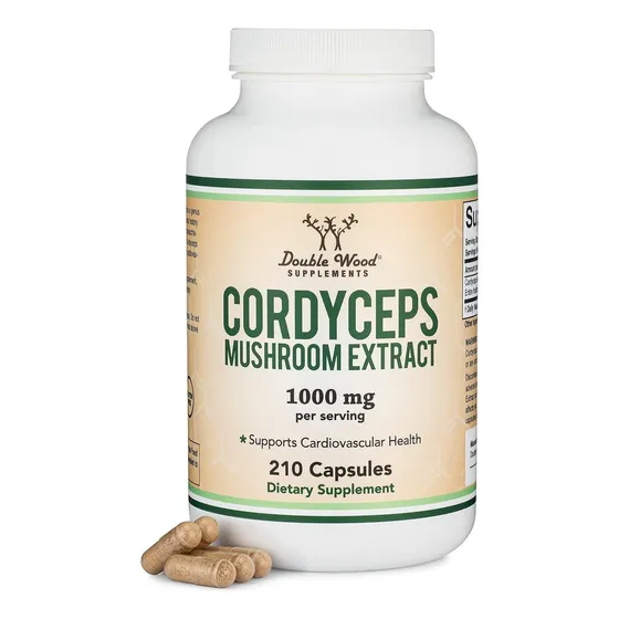 Suplemento Cordyceps 1000mg 210 Capsulas Double Wood Sabor Sin Sabor