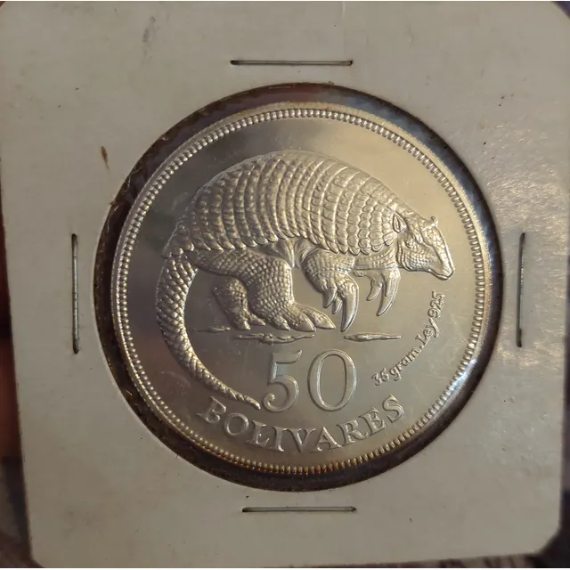 Moneda De Plata 1975 De 50 Bs  Cachicamo