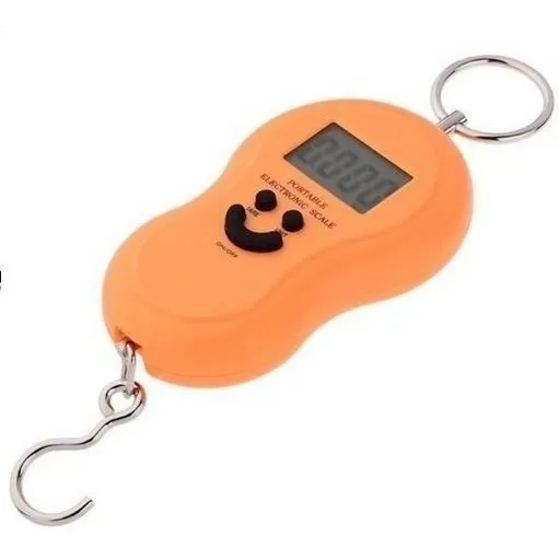 Balanza Digital Portátil De Mano La Huella 50 Kg Color Naranja Claro
