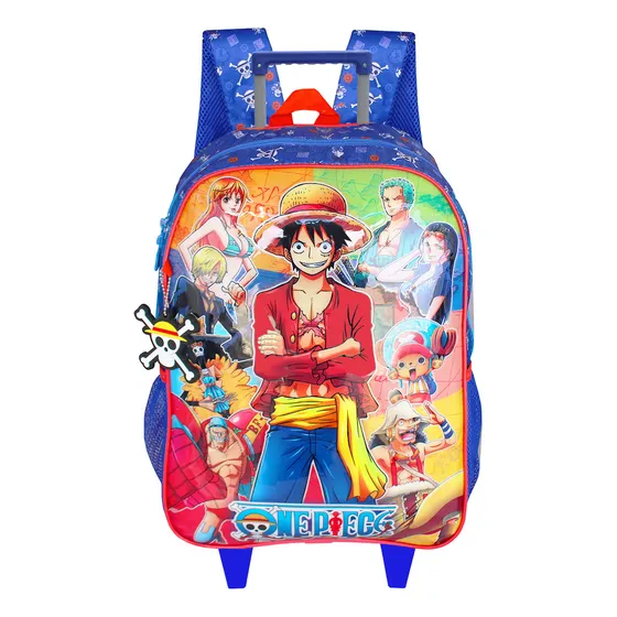 Mochila Rodinhas Escolar One Piece Monkey Azul - Clio