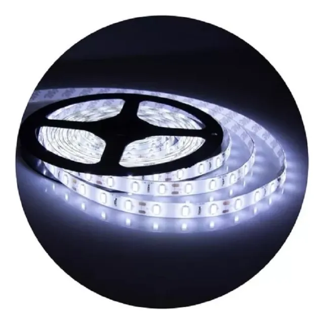 Tira Rollo De Led Smd 5 Metros Blanco Frio Exterior Caseros