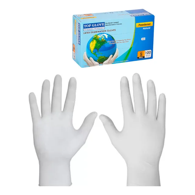 Caja De Guantes Latex Con Polvo Examinacion X100 U Gral