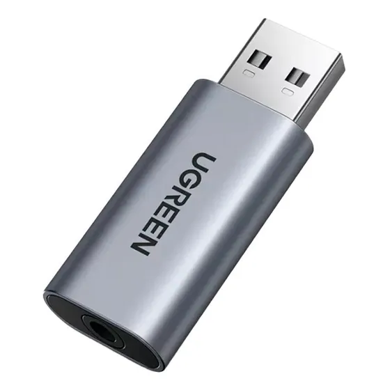 Adaptador de audio externo Ugreen Cm383 USB 2.0 a 3.5 mm