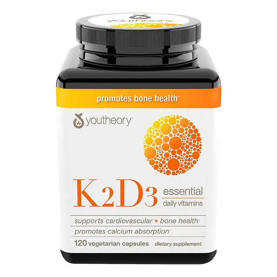 Youtheory Vitamina K2+ D3 120 Cápsulas Vegetarianas
