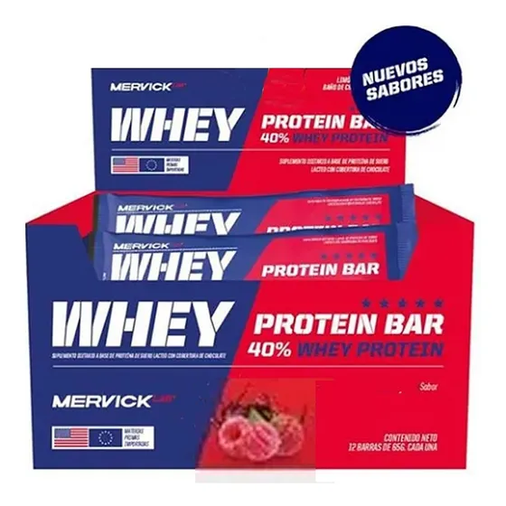 Whey Protein Bar Caja 12 Unidades 65 Grs C/u Mervick