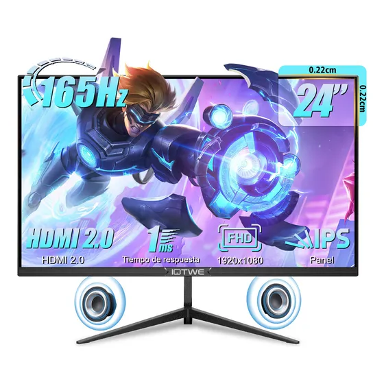 Monitor Gamer IPS Pc Hdmi 165 Hz Led 24 pulgadas Bocinas Integradas 6W Vga Iotwe
