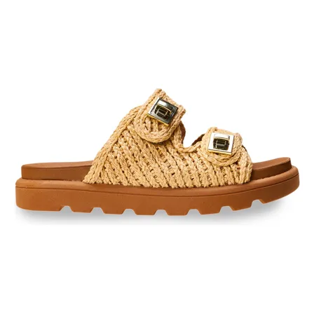 Sandália Casual Feminina Papete Natural Vizzano