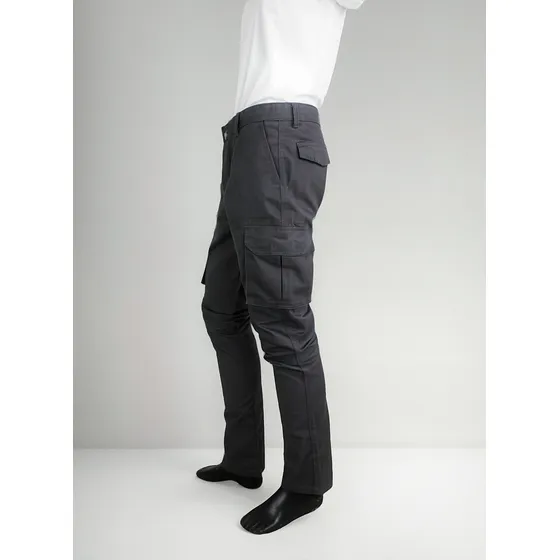 Pantalon Cargo Gabardina Gris