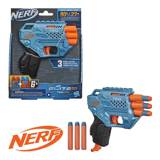 Lanzador Nerf Elite 2.0 Trio Td-3 Con 6 Dardos Nerf Hasbro.