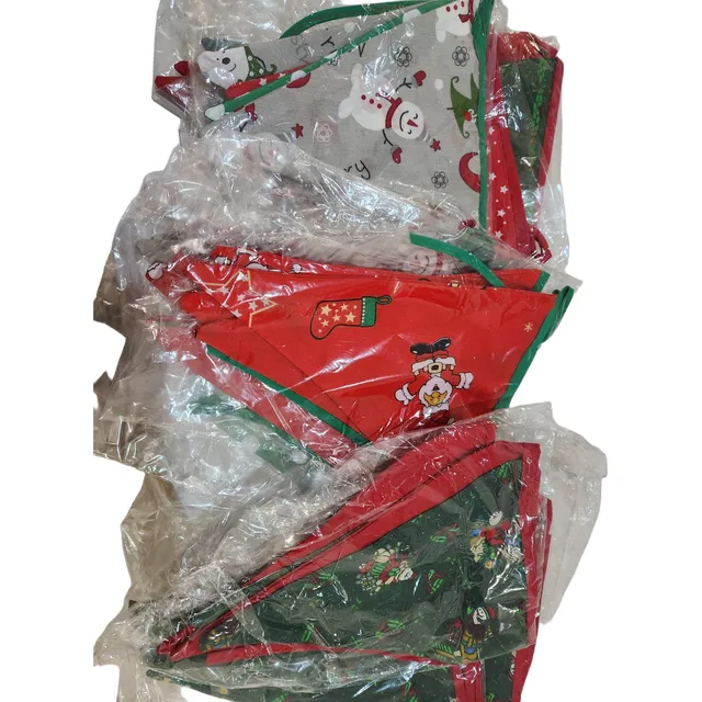 Lote De Banderines De Tela Navideños Navidad X10 Und 1m C/u