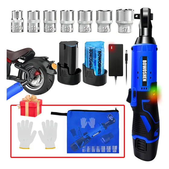 Llave De Impacto Inalámbrico Pistola De Impacto 3/8 2batería Matraca Eléctrica 127v Bowoshen
