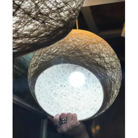 Lampara Hilo Colgante Algodón 40 Cm Ø 3/4 Esfera Colores!