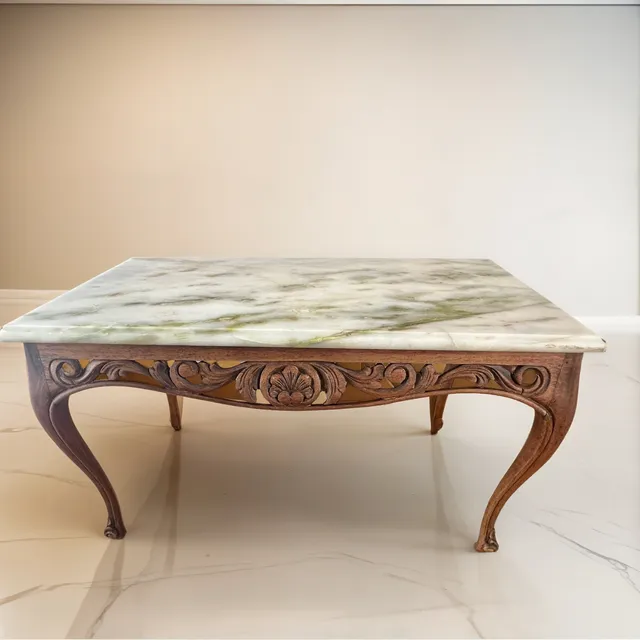 Mesa De Cedro Con Mármol