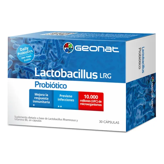 Suplemento En Cápsulas Geonat Lactobacillus Lrg Dietario En Caja 30 Un
