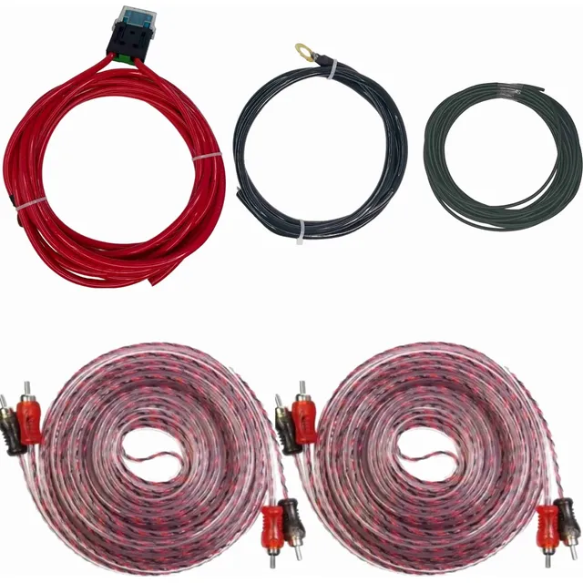 Kit De Instalação Amplificador 4 Canais Até 1200w Cabo 10mm