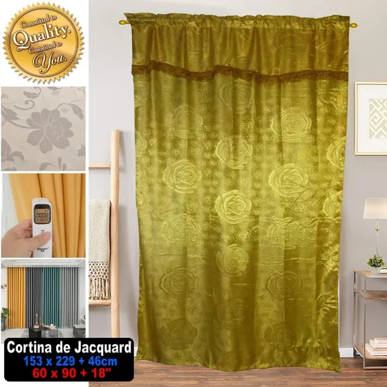 Cortina De Jacquard 100% Poliéster De Ventana 153 X 229cm