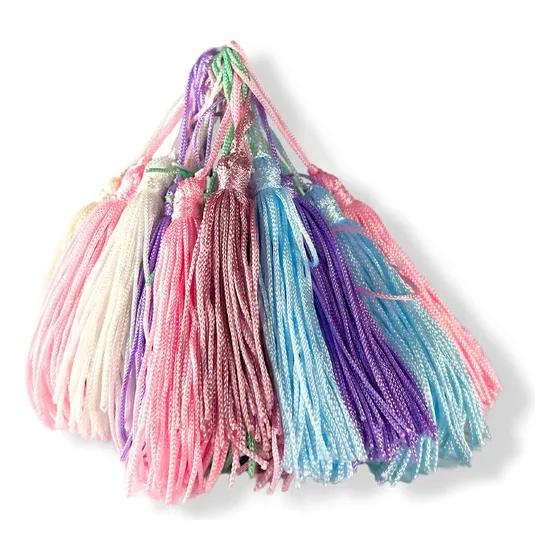 100 Franja Pingente Tassel  Pastéis Sortidos Cores Candy