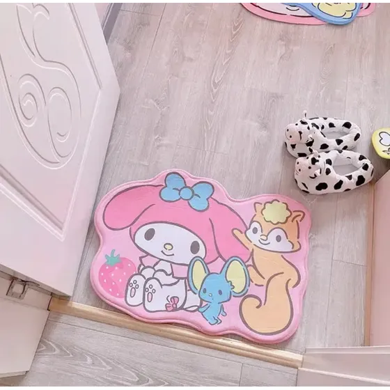 Alfombra Sanrio Para Niña Para Baño Habitación Kuromi Melody
