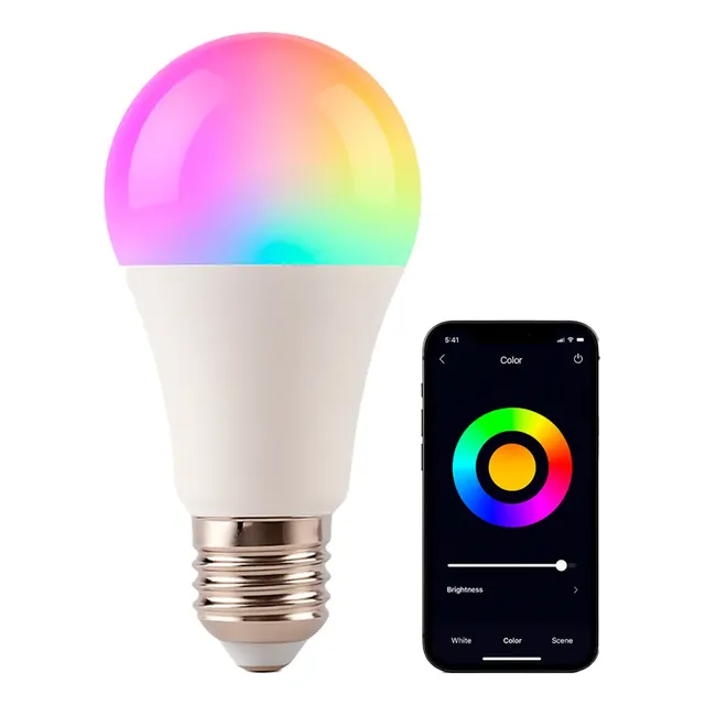 Lámpara Luz Led Gadnic Smart Inteligente Rgb Conexión Inalámbrica Encendido Automático Programable Multicolor