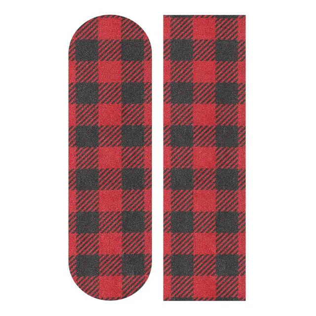 Buffalo Plaid Scotland Cinta Agarre Para Patineta Color Rojo