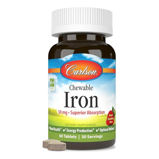 Hierro 30 Mg Chewable Carlson 60 Tabletas