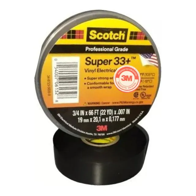 Teipe Aislante Para Cableado Eléctrico Scotch 33  20mts