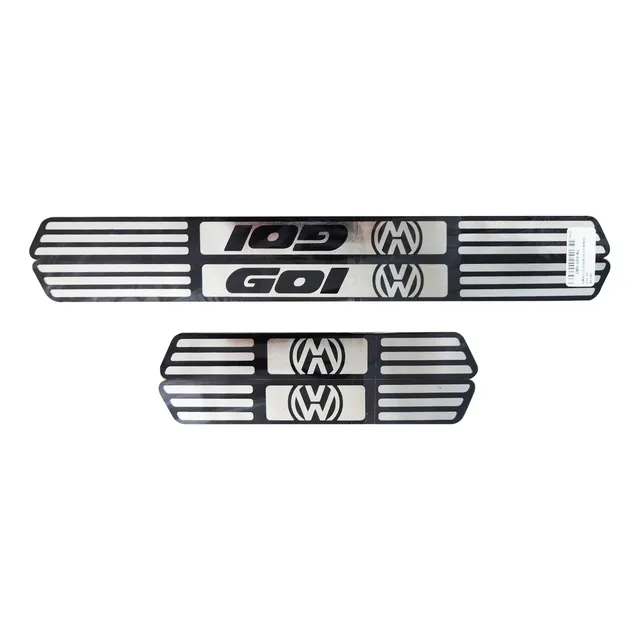 4 Embellecedores Autos Estribo Vw Gol Negro Aluminio