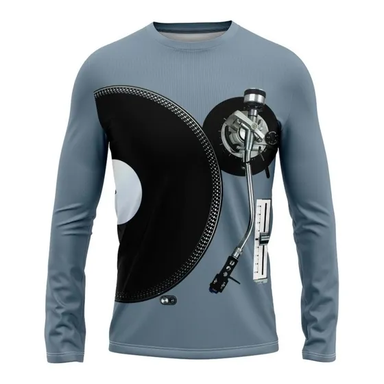 Remera Manga Larga Toca Discos 3d Mod 1