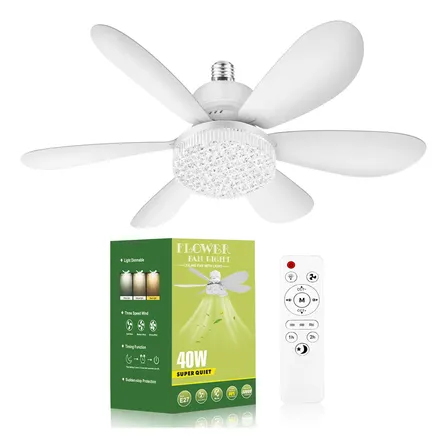 Shawty Ventilador Lâmpada Cristal 40w Com Pás Removíveis 52 Cm 60hz Branco Plástico 6