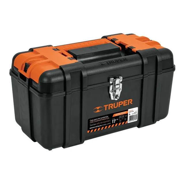 Caja Para Herramienta 17'' Con Compartimentos Truper 102434 Color Negro