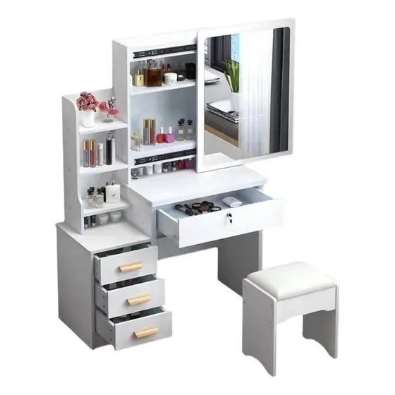Tocador Espejo Integrado Con Luz Led Y Taburete 80*40*130