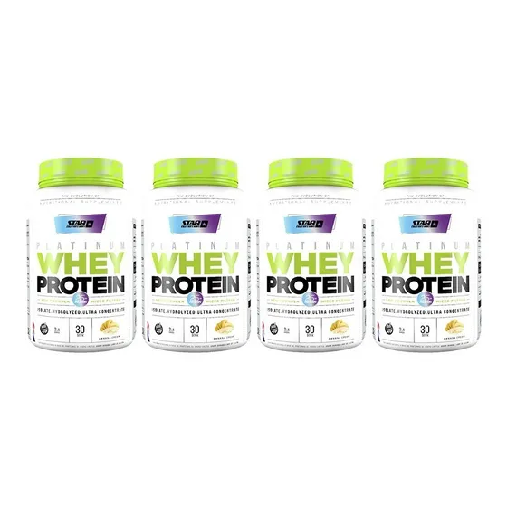 Whey Protein Star Nutrition 4 X 2 Lb Proteina Sabor Banana Cream