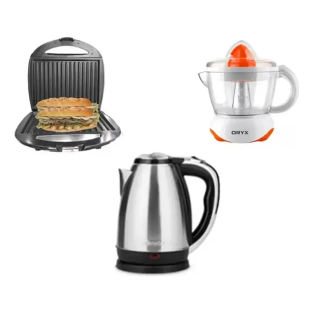 Combo Desayuno Pava Jarra + Sandwichera Grill + Exprimidor
