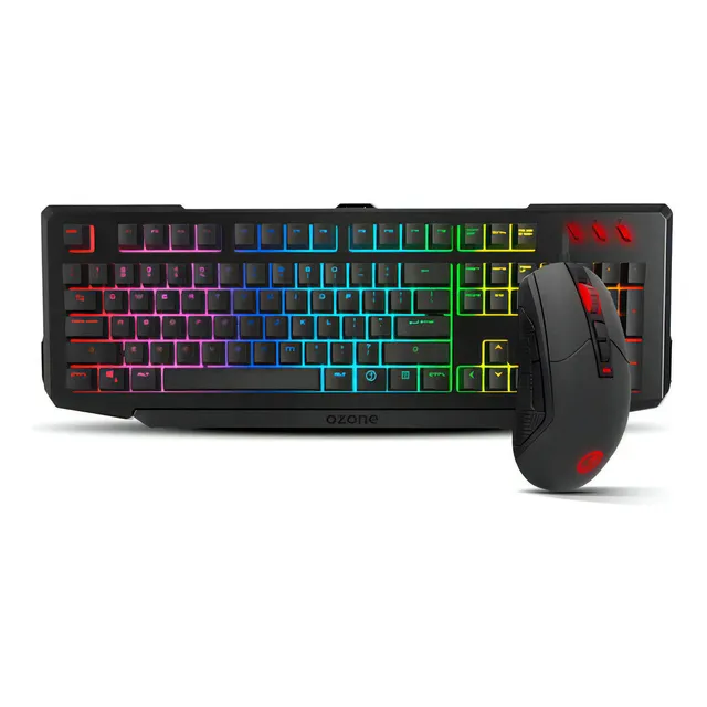 Kit Gamer Ozone Double Tap Teclado + Mouse Color Del Teclado Negro Idioma Español Latinoamérica