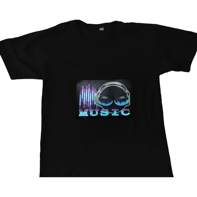 Remera Audioritmica Led Prenda Cotillon Luminosa Pilas Incl.