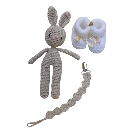 Set De Conejito De Apego Portachupetes Y Escaprines