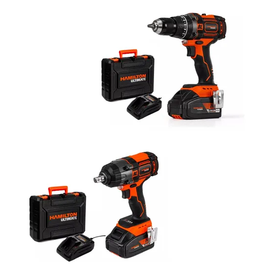 Combo Brushless Taladro Percutor + Llave De Impacto Hamilton