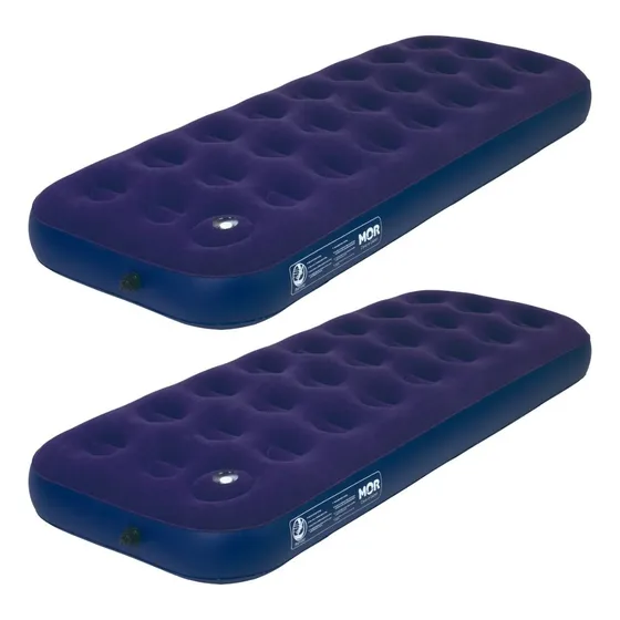2 Colchão Inflável Solteiro Mor Inflador Embutido Kit Reparo Cor Azul-marinho