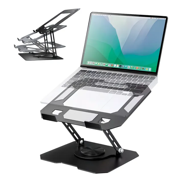 Base Soporte Para Laptop Elevada Ajustable Con Giro 360
