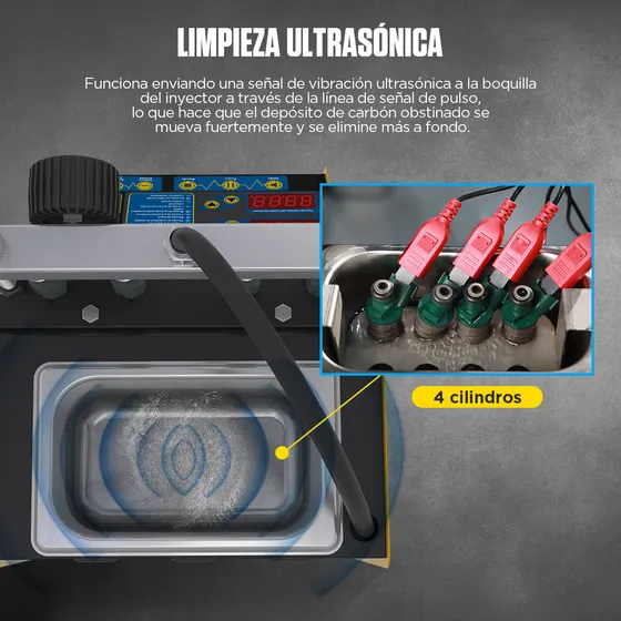 Laboratorio 4 Inyectores y Cilindro Limpieza Ultrasónica 110V-220V AUTOOL CT150