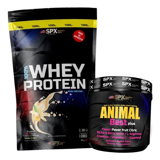 1k Pure Protein Whey Proteína + P.entreno Animal 300g Spx