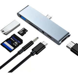 Hub Dorn Pro 6 Em 1 Usb-c Hdmi Sd/tf P2 Para iPad E Celular Hub Dorn Pro 6 Em 1 Usb-c Hdmi Sd/tf P2 Para iPad E Celular