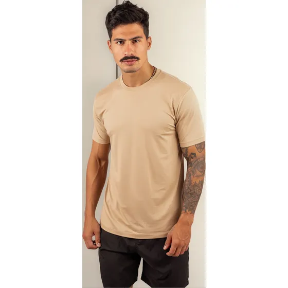 Camiseta Masculina Usmark Select Modal Caqui Slim