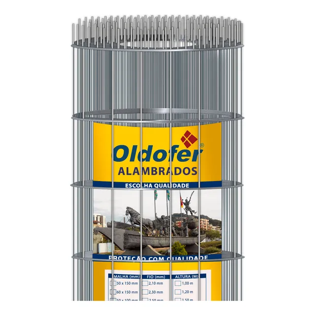 Tela Soldada Malha 5 X 15 Arame 2,76 Mm Rl 25 M X 1,80 Alt