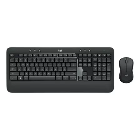 Kit de teclado y mouse inalámbrico Logitech MK540 Español Latinoamérica de color negro